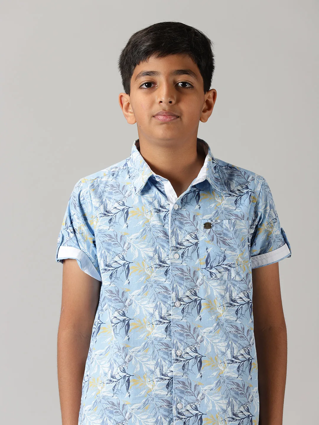 Boys Half Sleeve Printed Shirts & Rollup Shorts Set