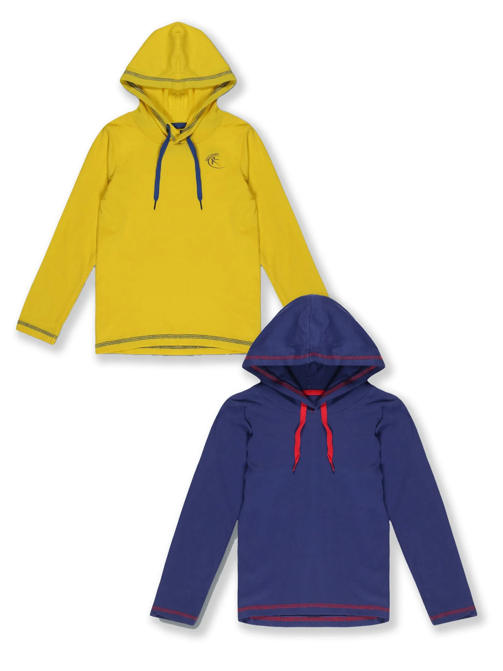 Boy's Solid Full Sleeve hood Tee Pack of 2