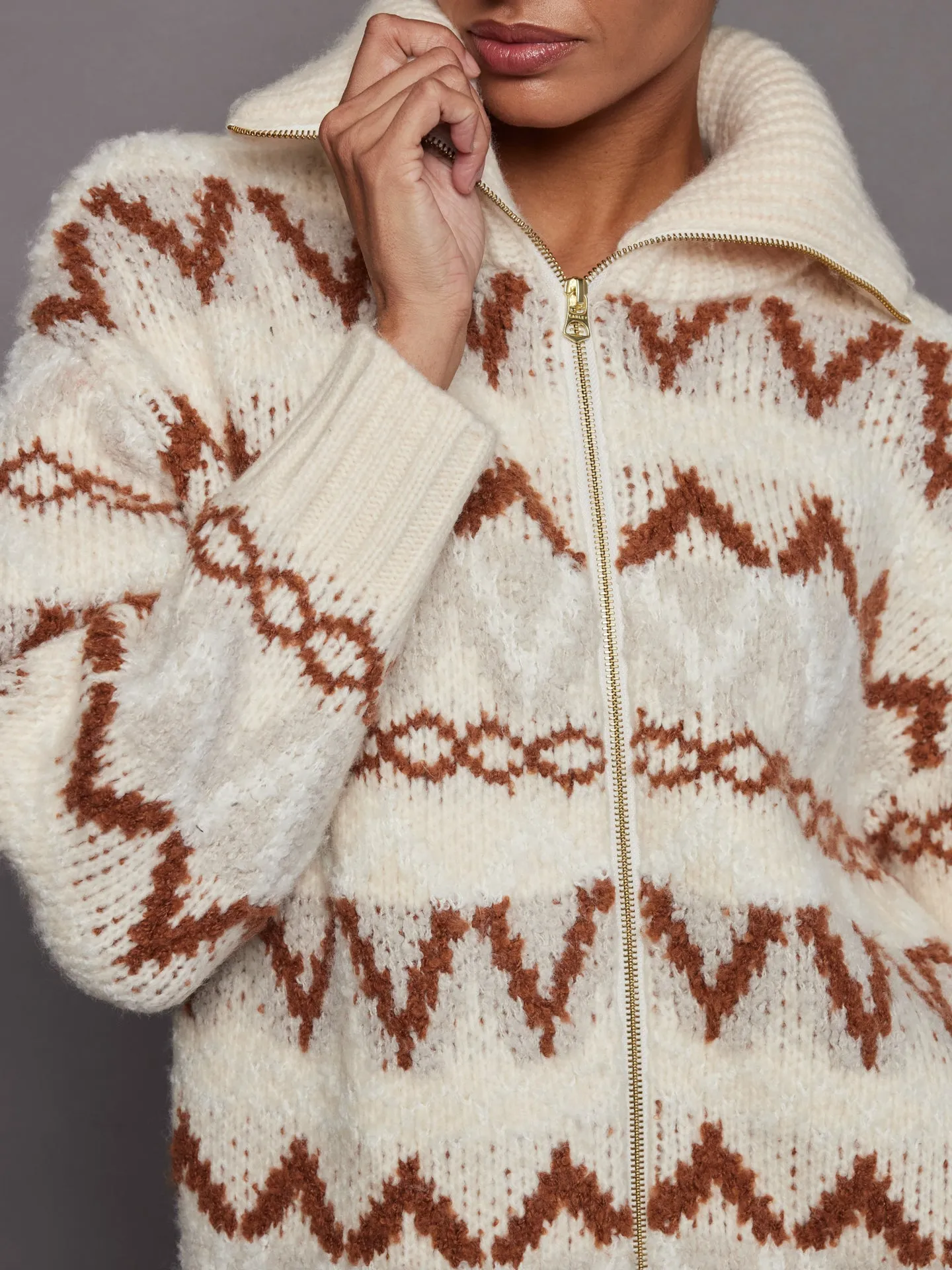 Brooke Fairisle Knit Jacket - Whitecap Mountain Fairisle