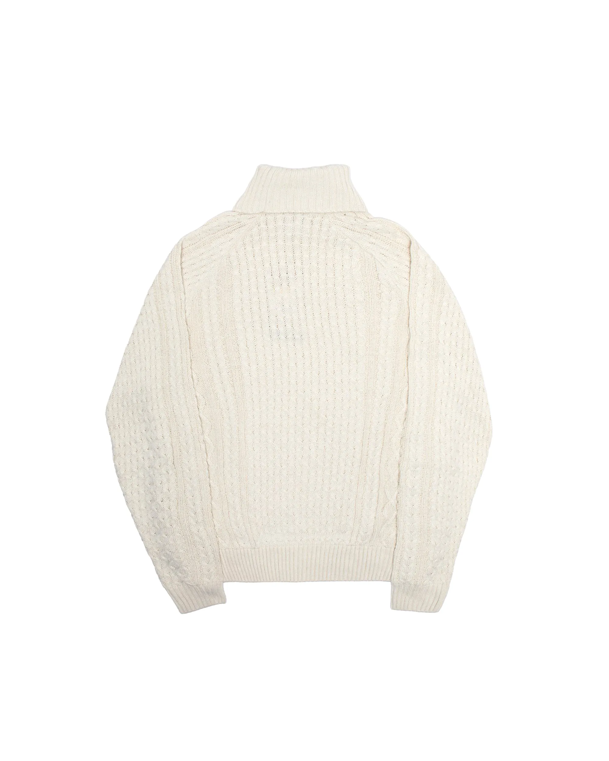 Cable Knit Turtleneck - Light Bone