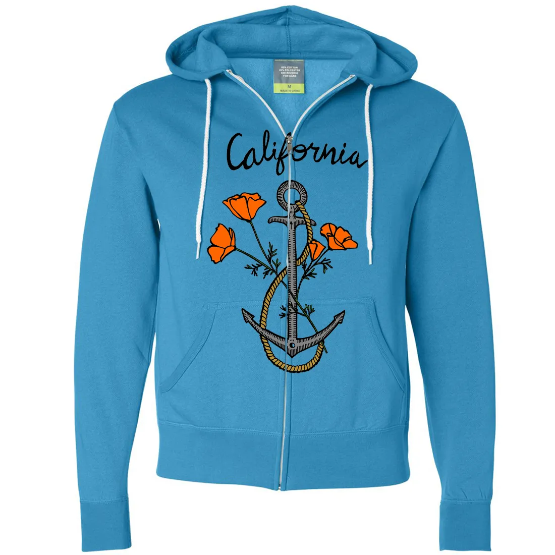 California Anchor Poppies Zip-Up Hoodie