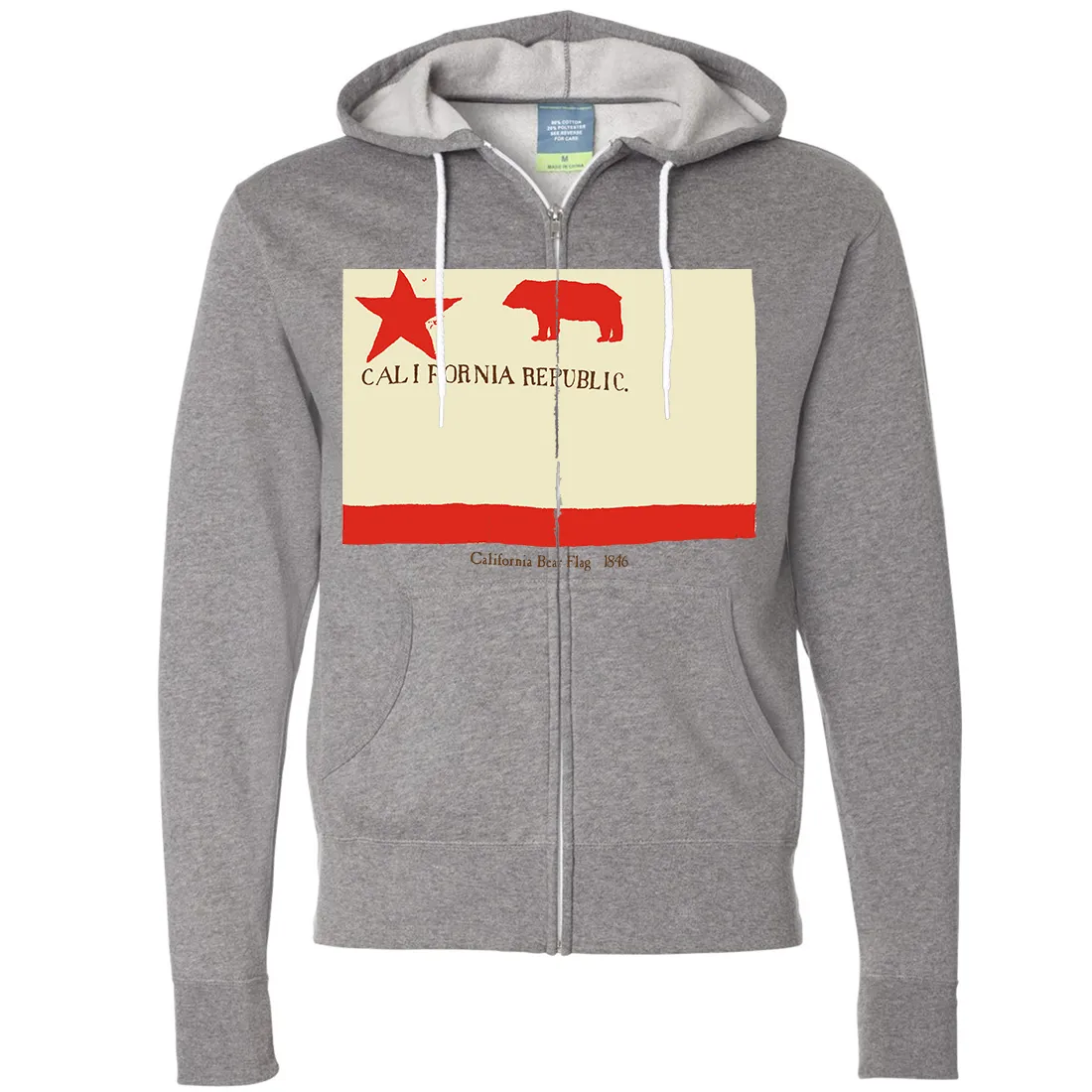 California Republic Bear Flag 1846 Zip-Up Hoodie