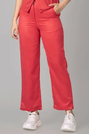 Call Me Paris Red Suede Trouser For Women