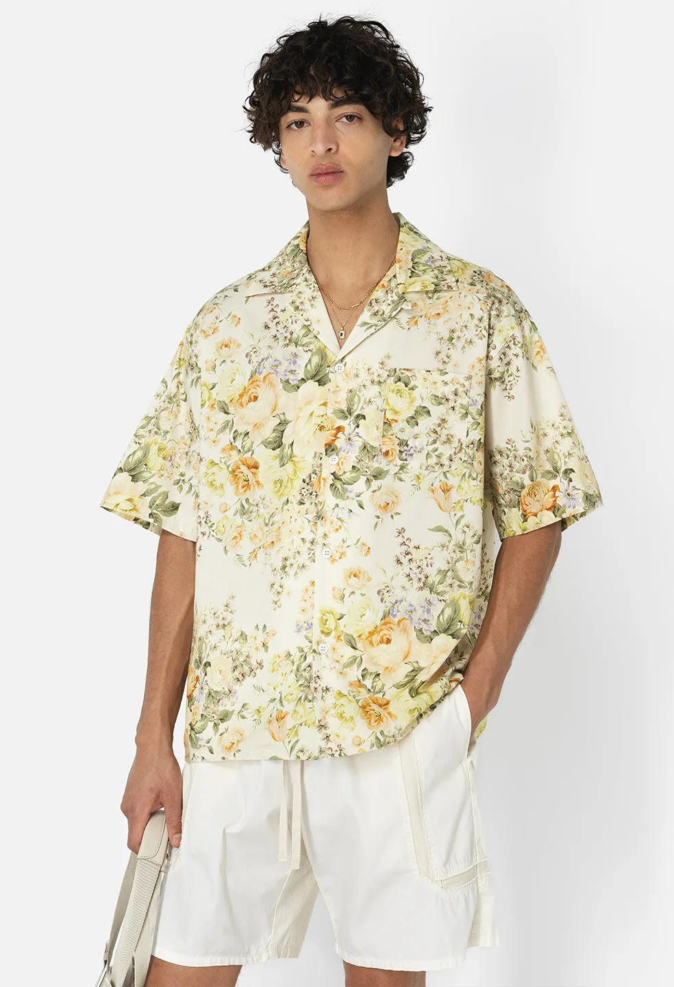 Camp Shirt / Beige Tuscan Floral