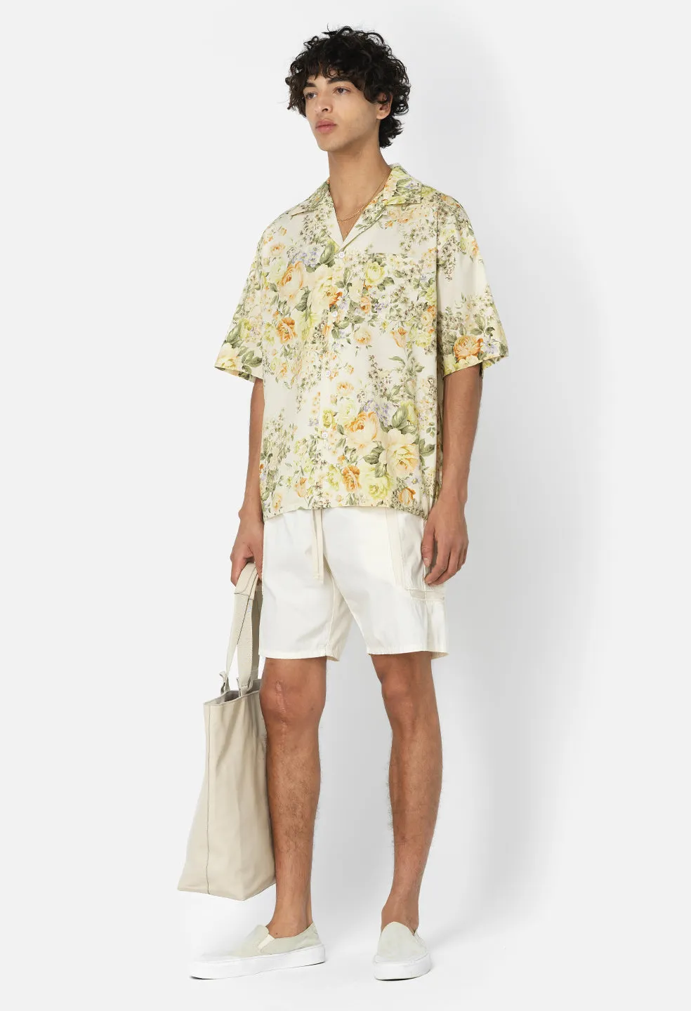 Camp Shirt / Beige Tuscan Floral