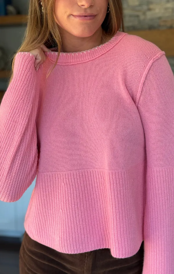 Cashmere Crewneck with Contrast Stitching