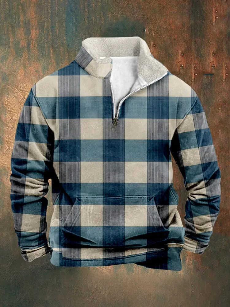 Casual Comfy Plaid Sweatshirt