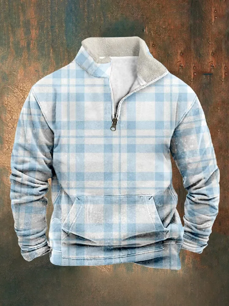 Casual Comfy Plaid Sweatshirt