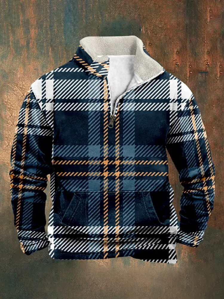 Casual Comfy Plaid Sweatshirt