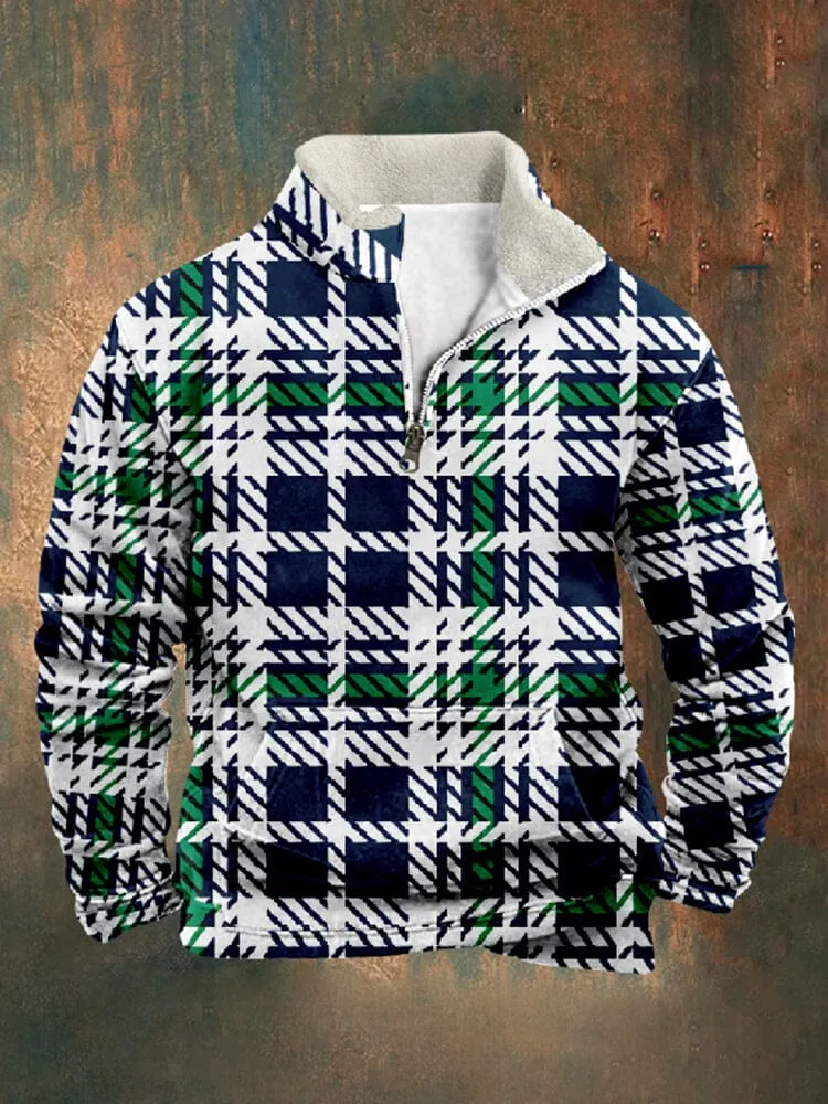 Casual Comfy Plaid Sweatshirt