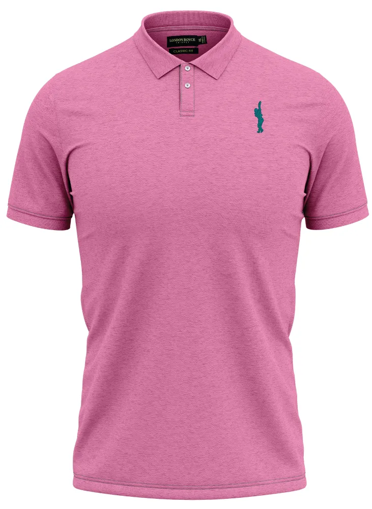 CLASSIC FIT SOLID PINK CRICKET POLO SHIRT