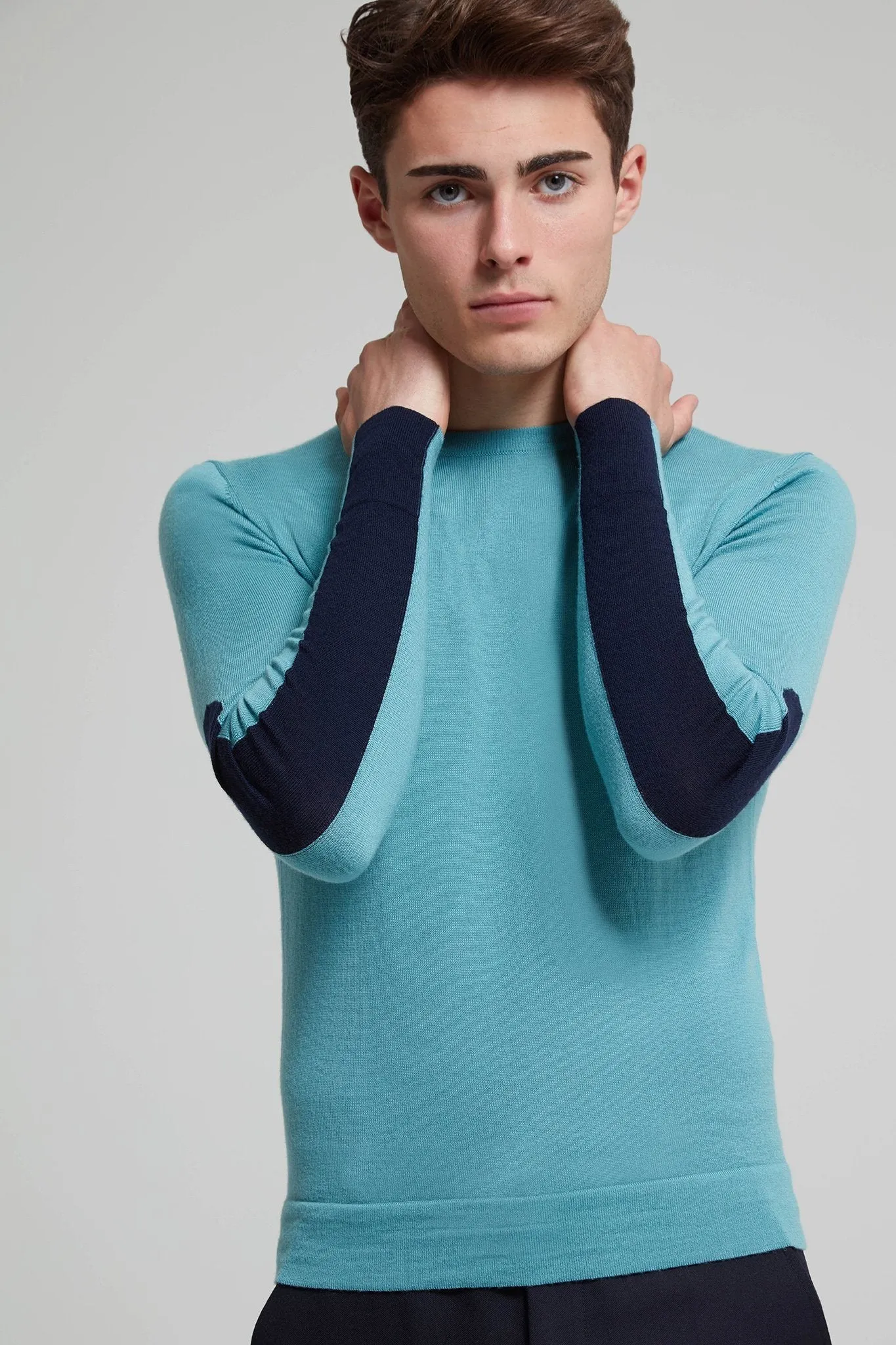 Colour Block Merino Wool Sweater