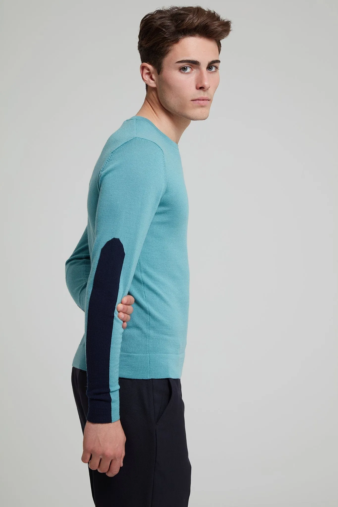 Colour Block Merino Wool Sweater