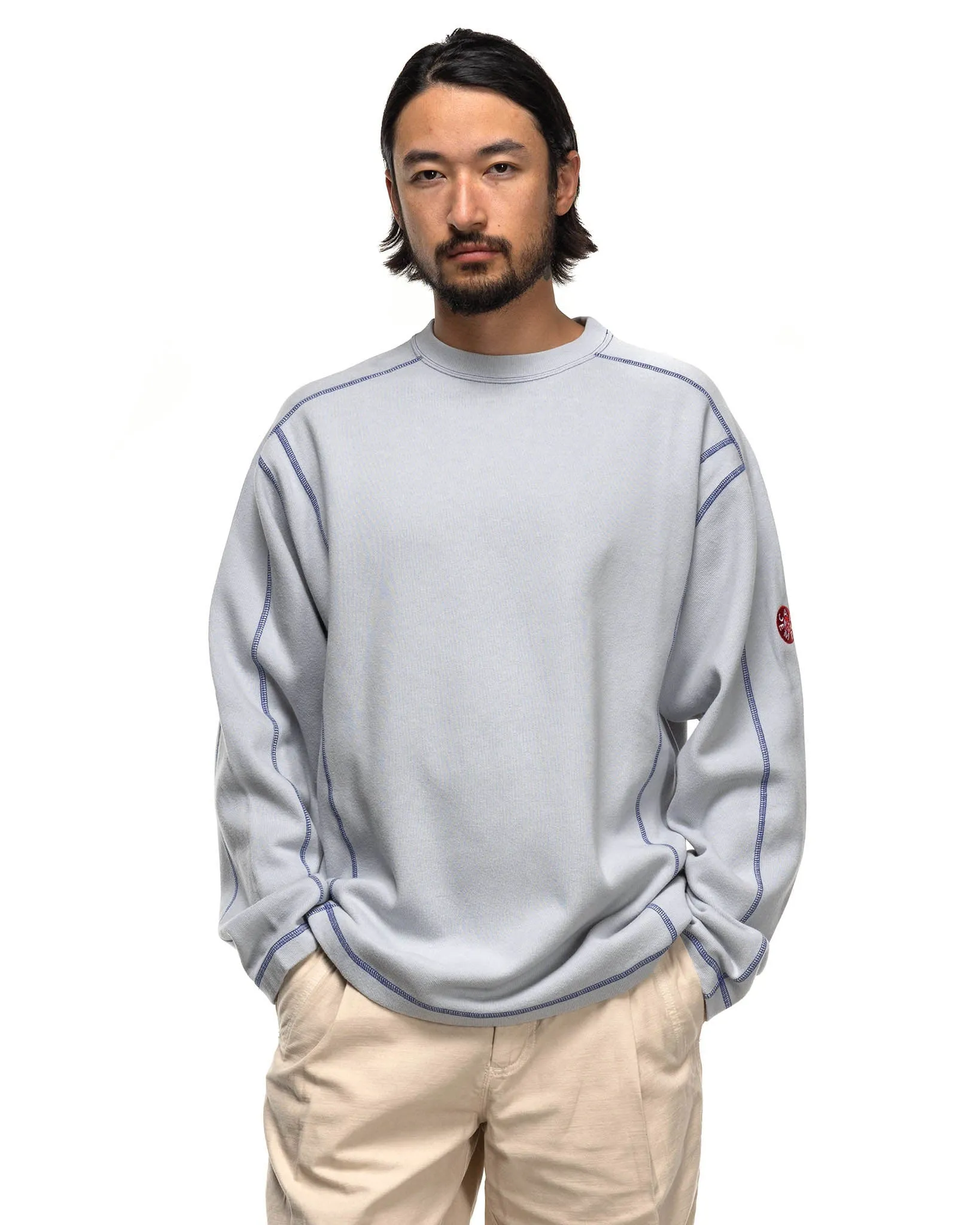 Crew Neck Double Knit Long Sleeve Grey