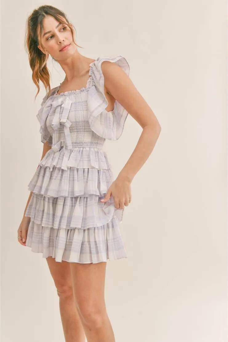 Desiree Smocked Ruffle Mini - Plaid