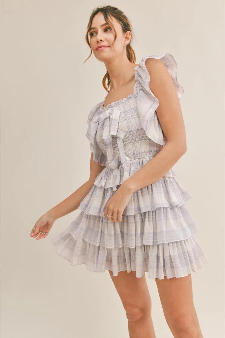 Desiree Smocked Ruffle Mini - Plaid