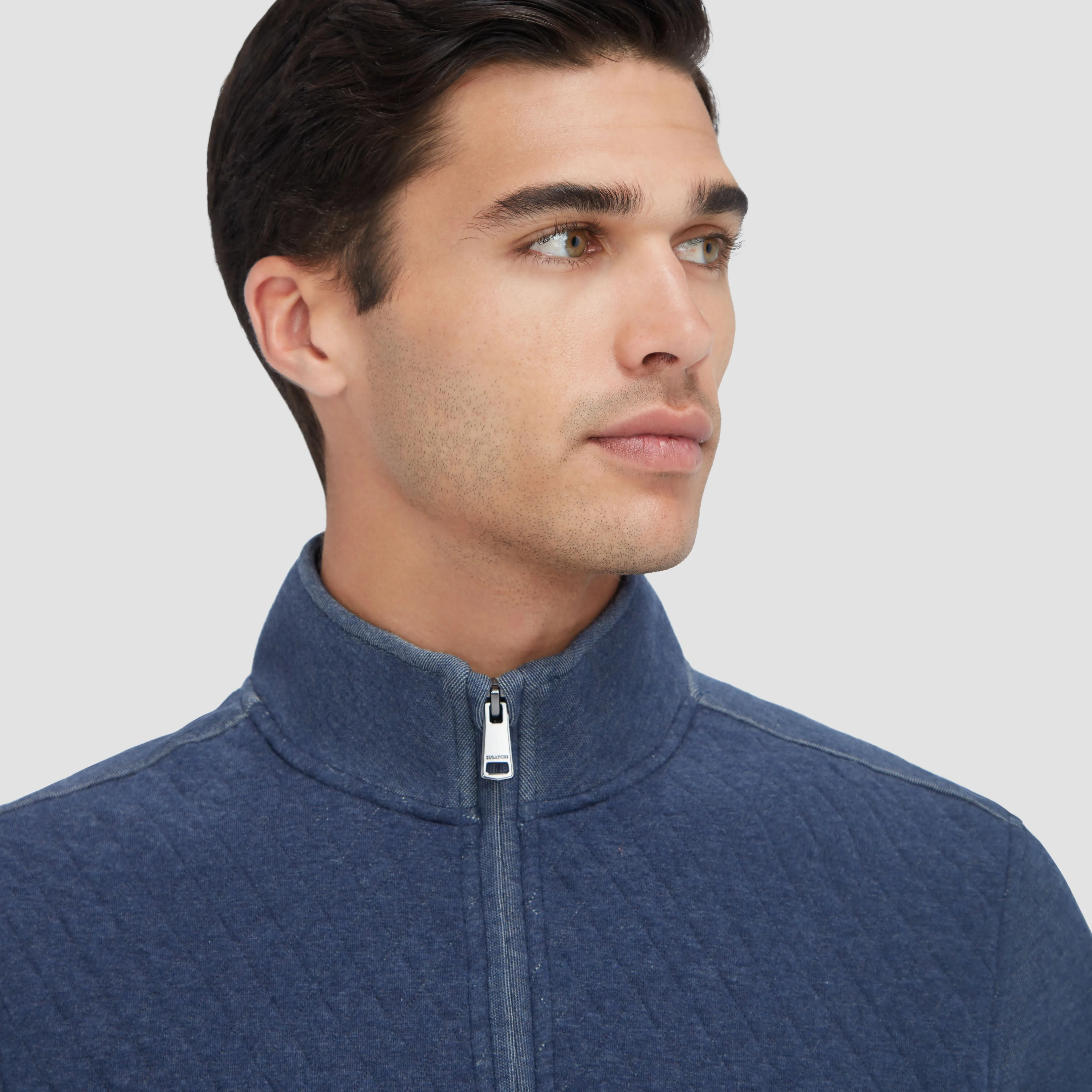 Diamond Quilted Quarter Zip Pullover