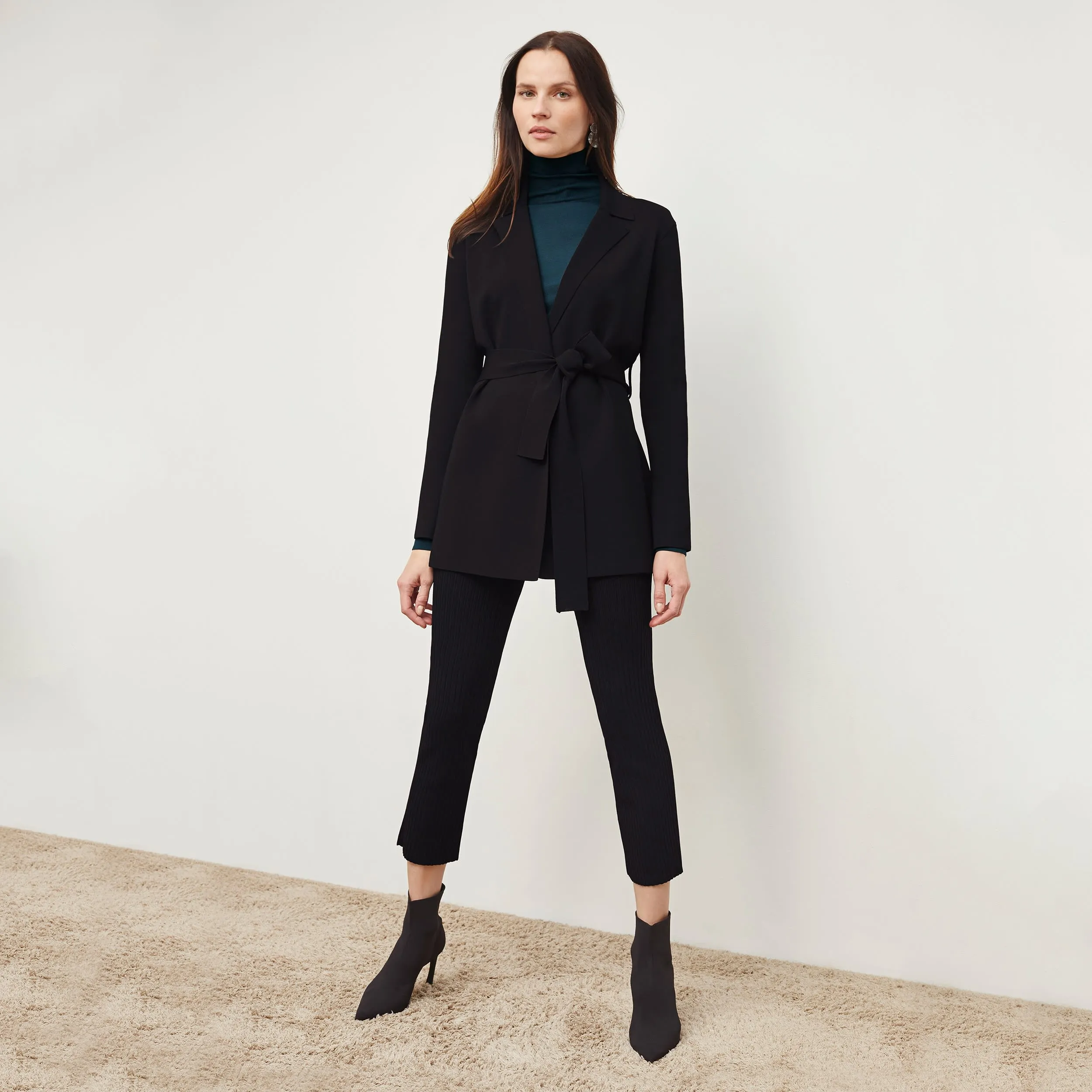 Elizabeth Turtleneck - Silk Jersey :: Deep Sea