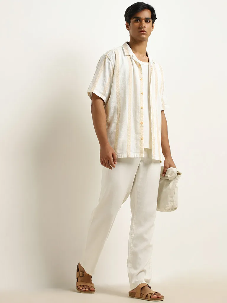 ETA Off-White Mid-Rise Relaxed-Fit Cotton Blend Chinos