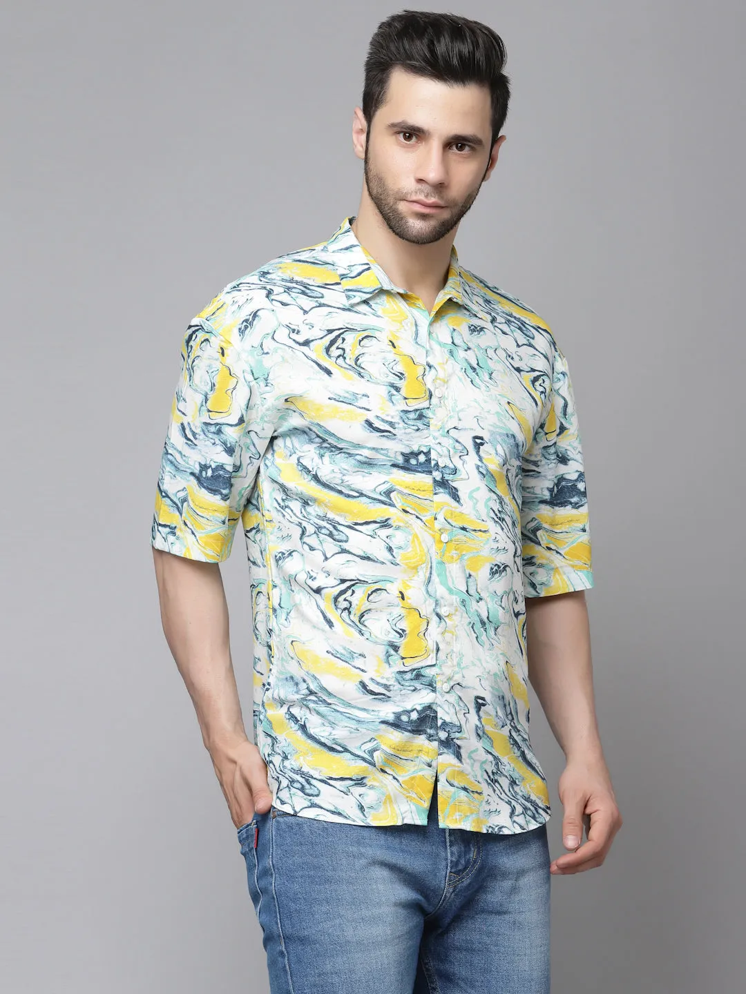 Exotic Hawaiian Shirt With Drop Shoulders