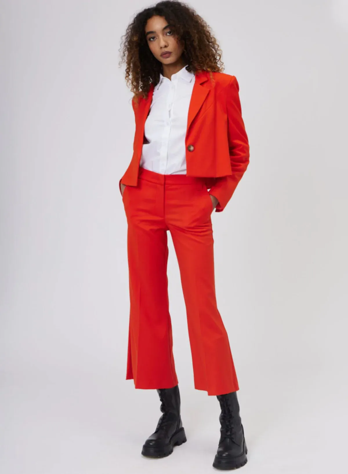 Exotic Orange Cropped Trousers