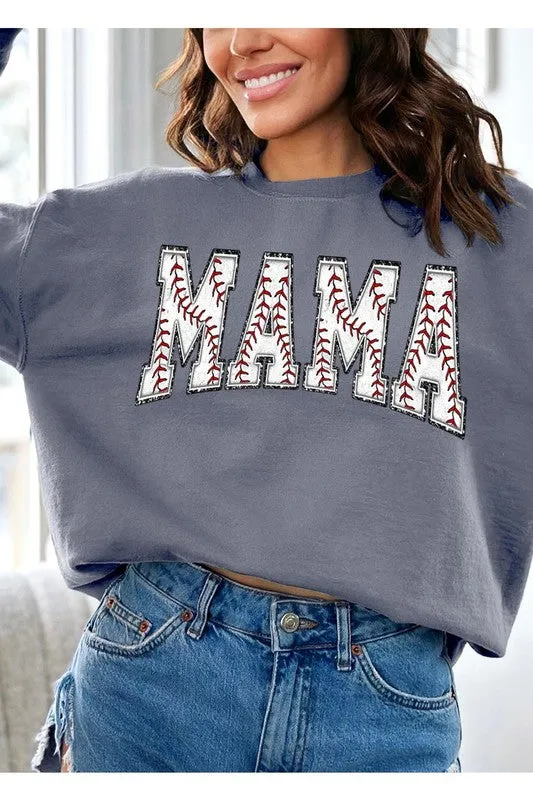 Explore More Collection - Baseball Mama Oversized Graphic Fleece Sweatshirts