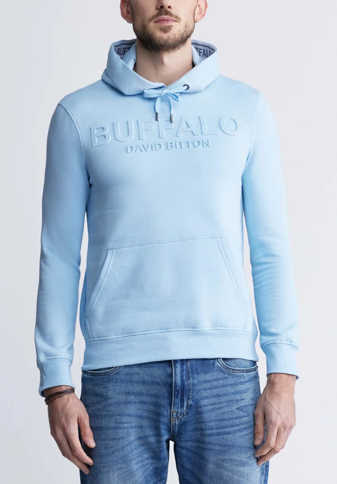 Fadol Men's Fleece Hoodie in Sky Blue - BPM13610V