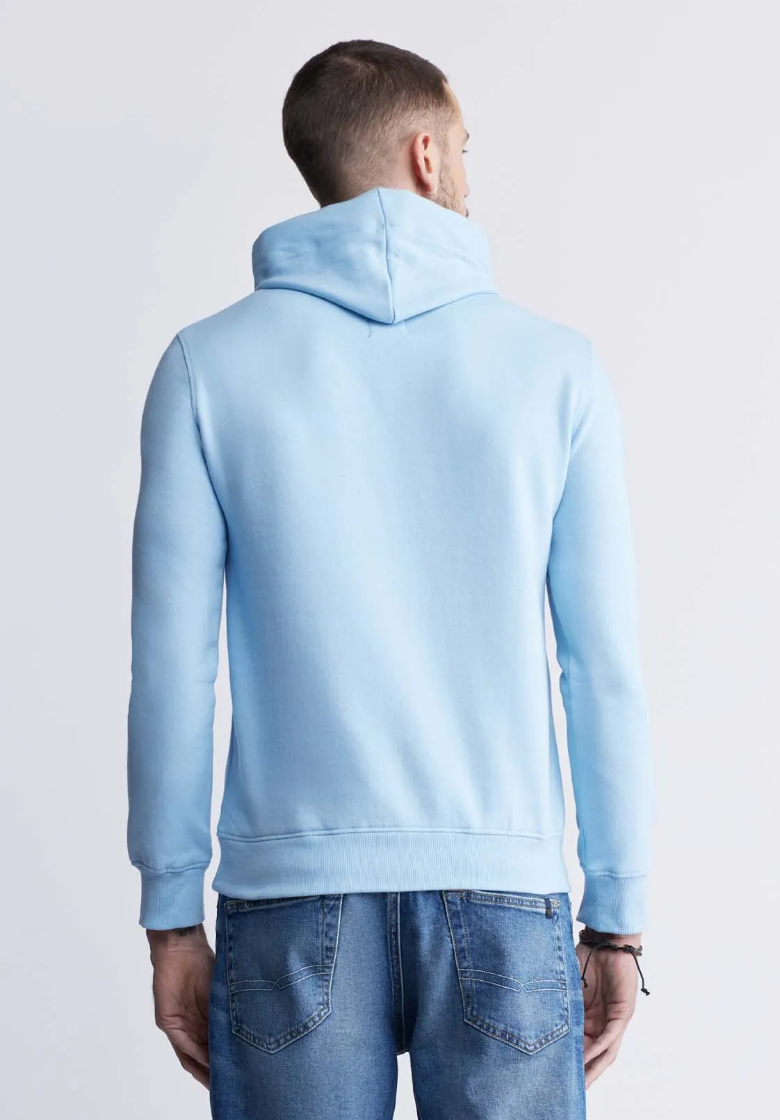 Fadol Men's Fleece Hoodie in Sky Blue - BPM13610V