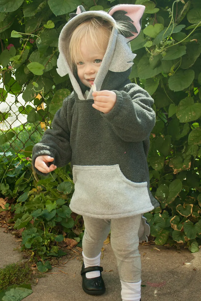 Fox Or Raccoon Fleece Hoodie with Tail Unisex