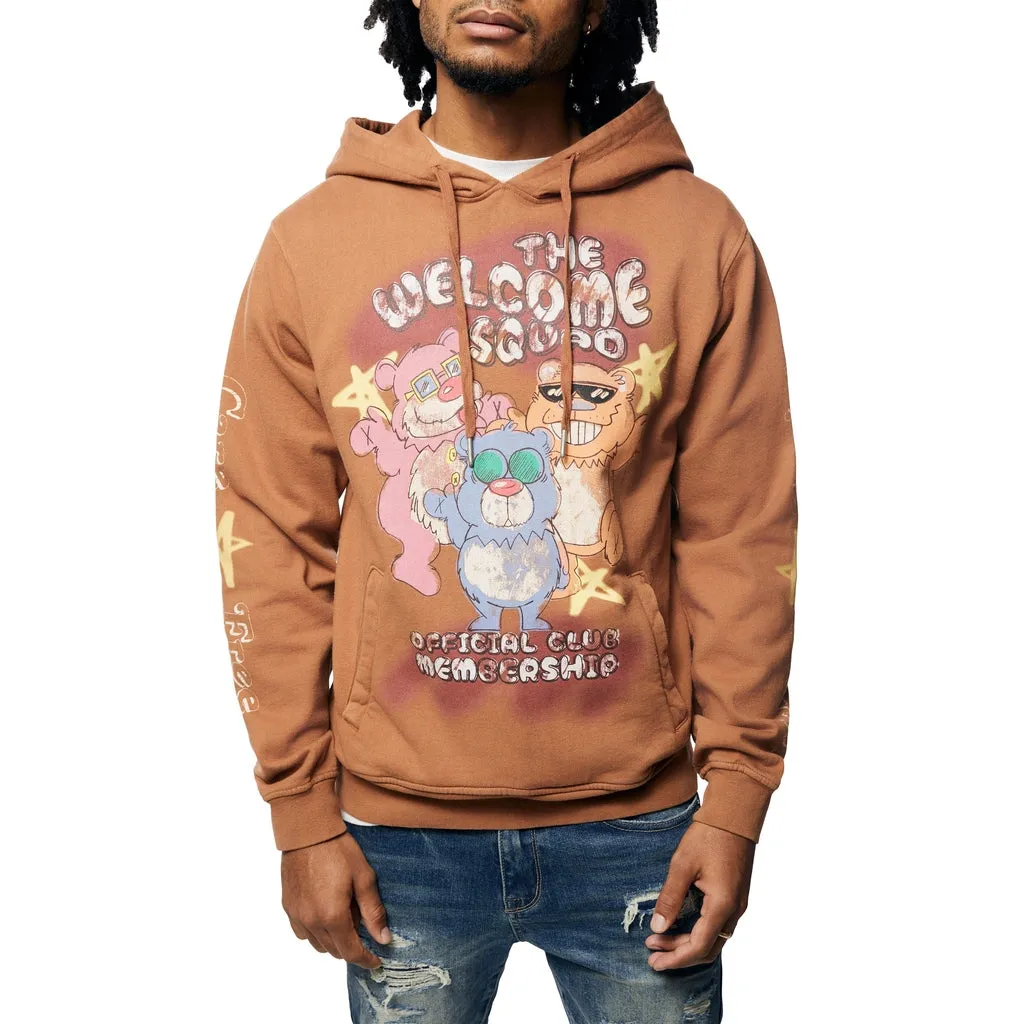 Fun French Terry Pullover Hoodie - Brown