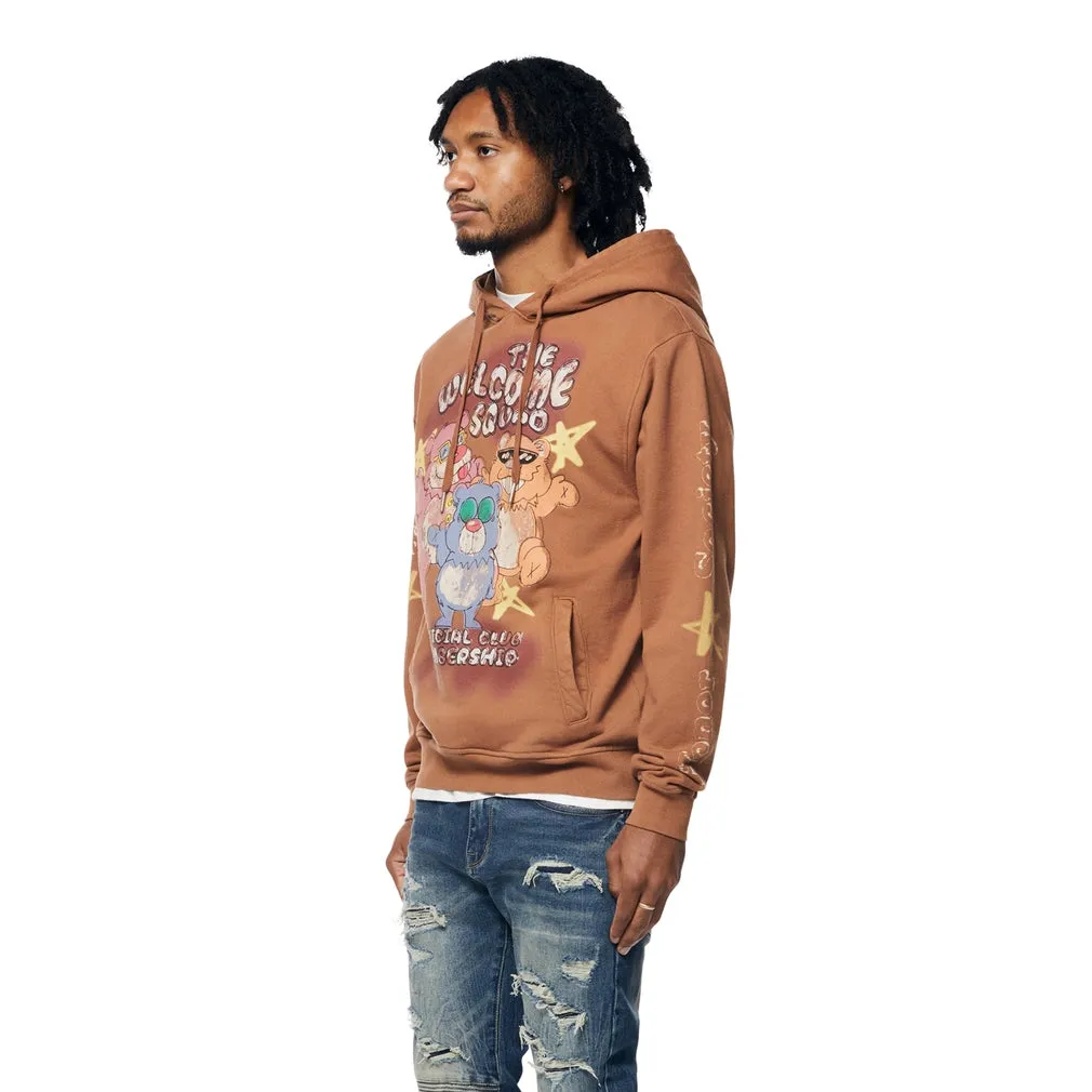 Fun French Terry Pullover Hoodie - Brown