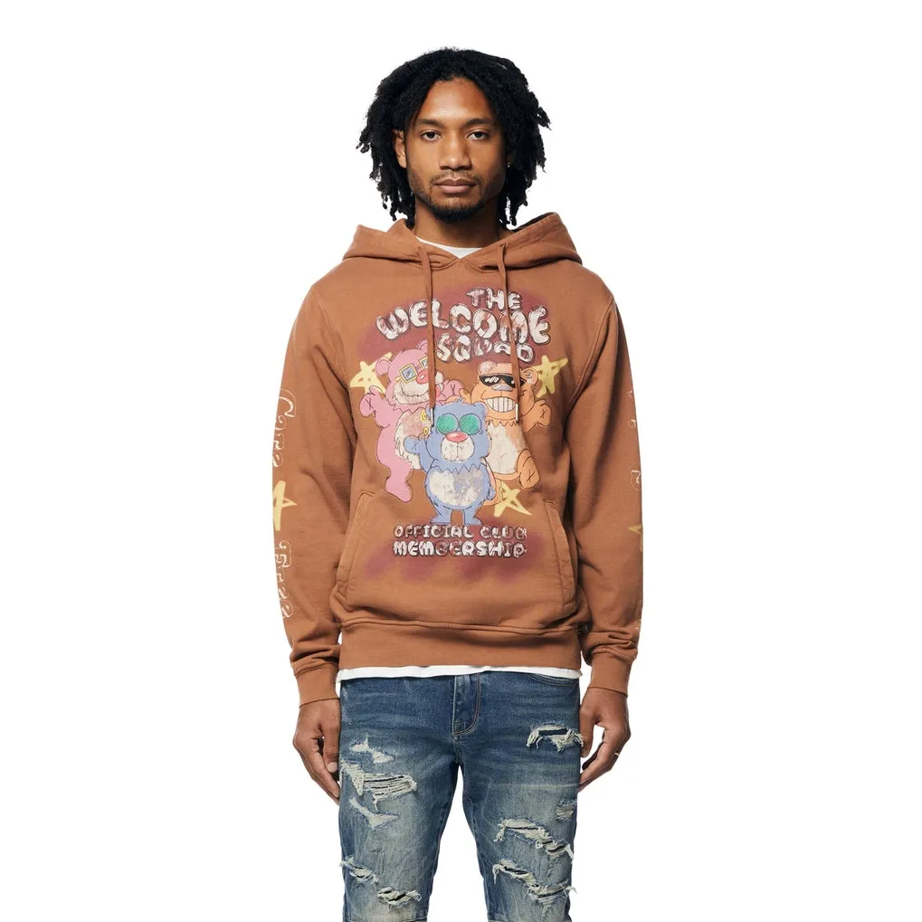 Fun French Terry Pullover Hoodie - Brown