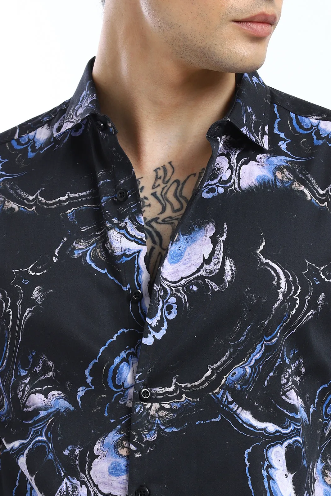 Galaxy Marble Printed Full Sleeve Shirt