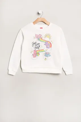 Girls' Care Bears Good Vibes Only Graphic Crew Neck Sweatshirt