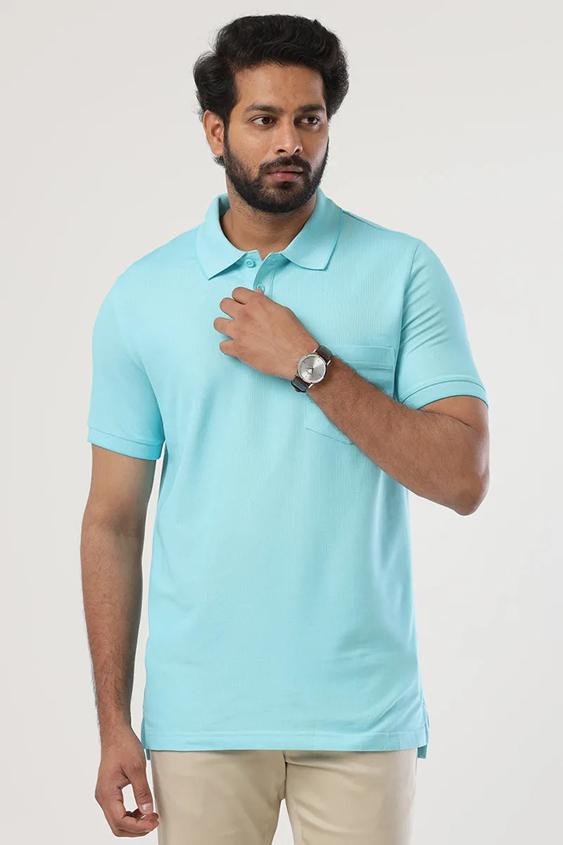 Golf Polo  -  Turquoise Blue T-Shirts For Men | Ariser