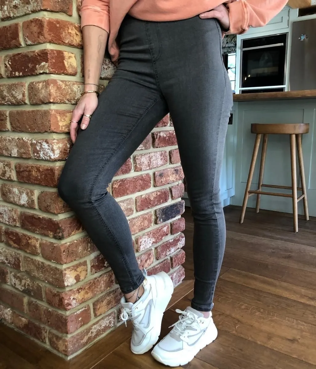 Grey High Waist Jeggings