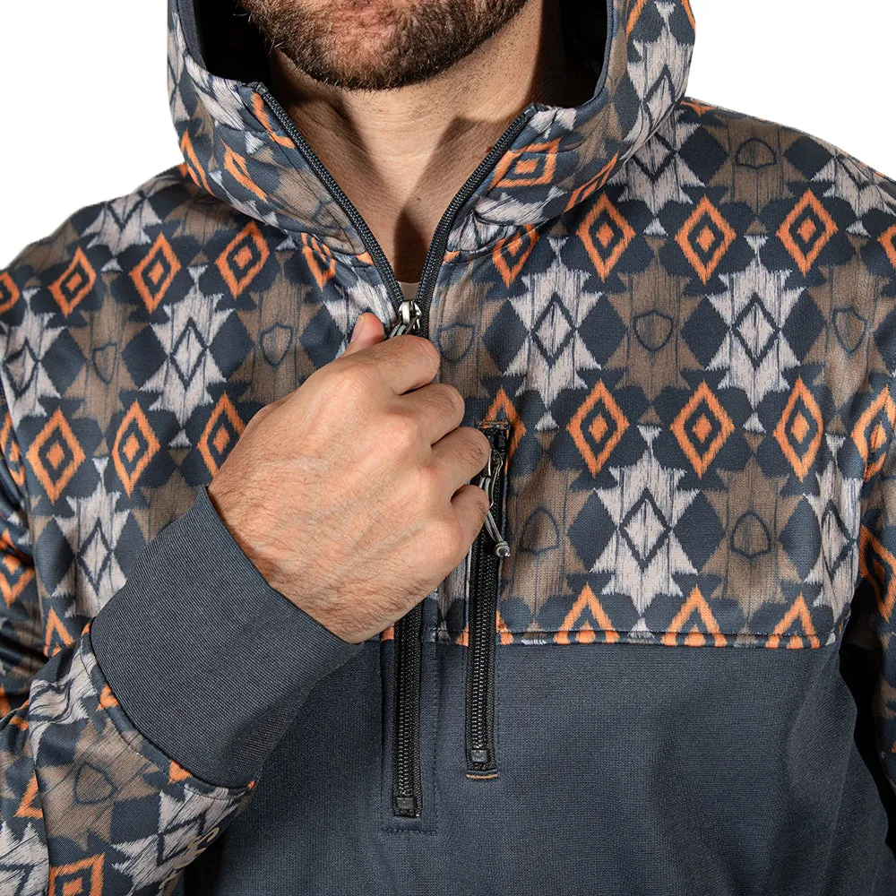 Half Zip Performance Hoodie | Chevron Cowboy