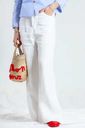 Happy Haus Le Pantalon Oversize in Blanc - ByAdushka