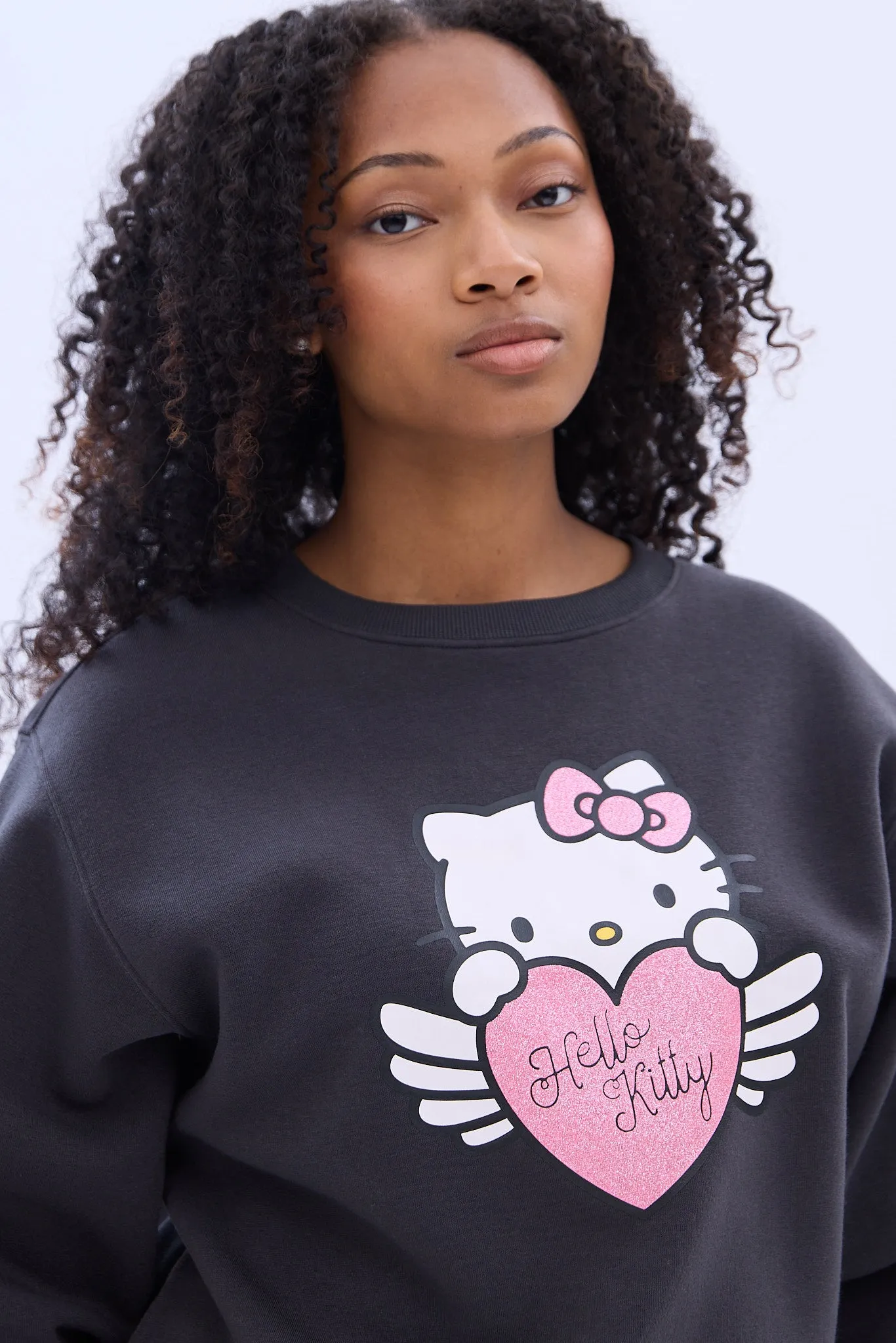 Hello Kitty Angel Graphic Crew Neck Sweatshirt