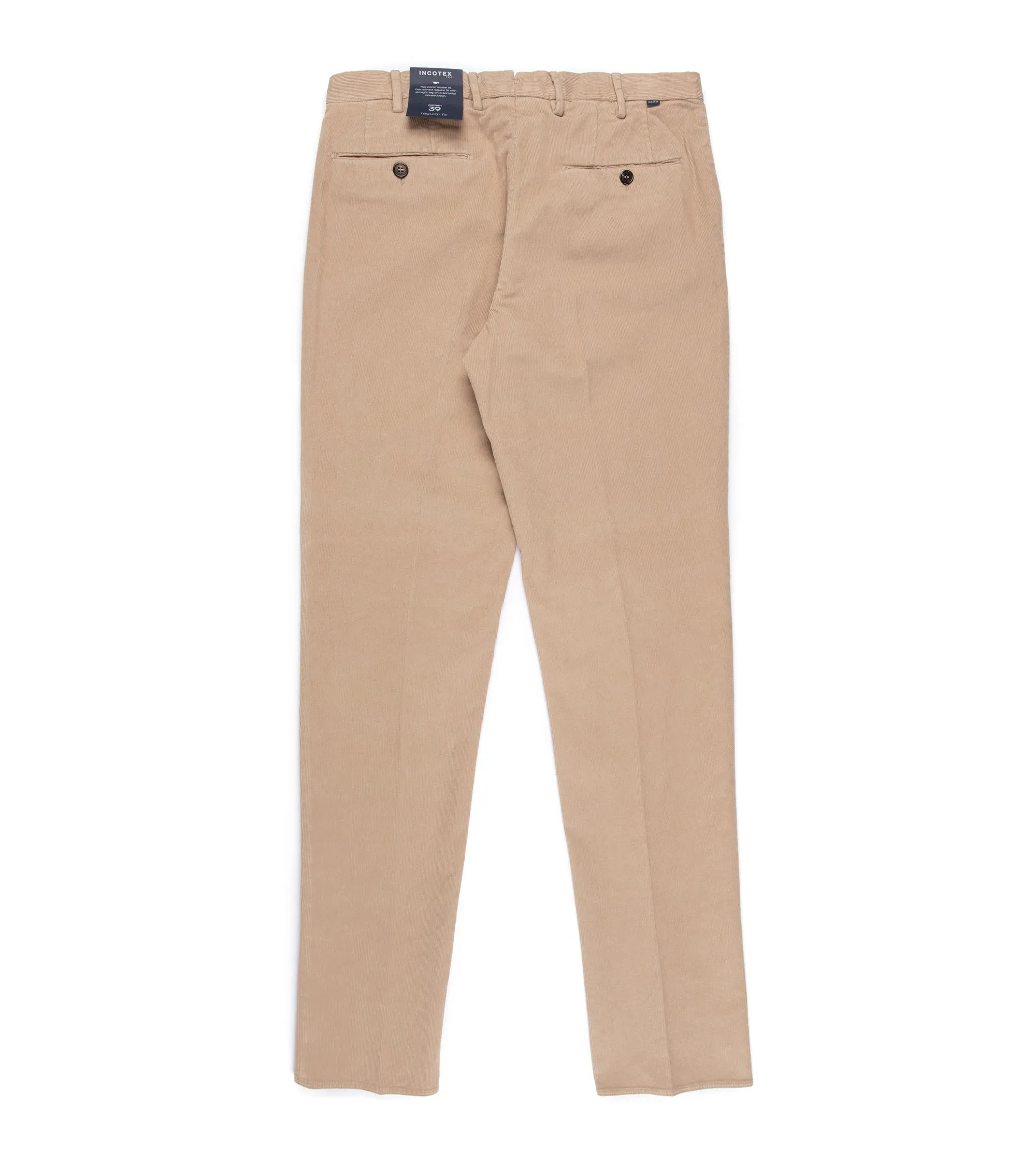 Incotex Regular Cotton Needlecord Trousers: Mushroom