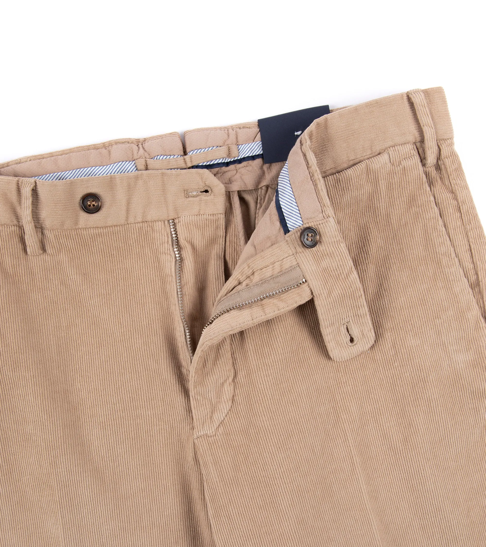 Incotex Regular Cotton Needlecord Trousers: Mushroom