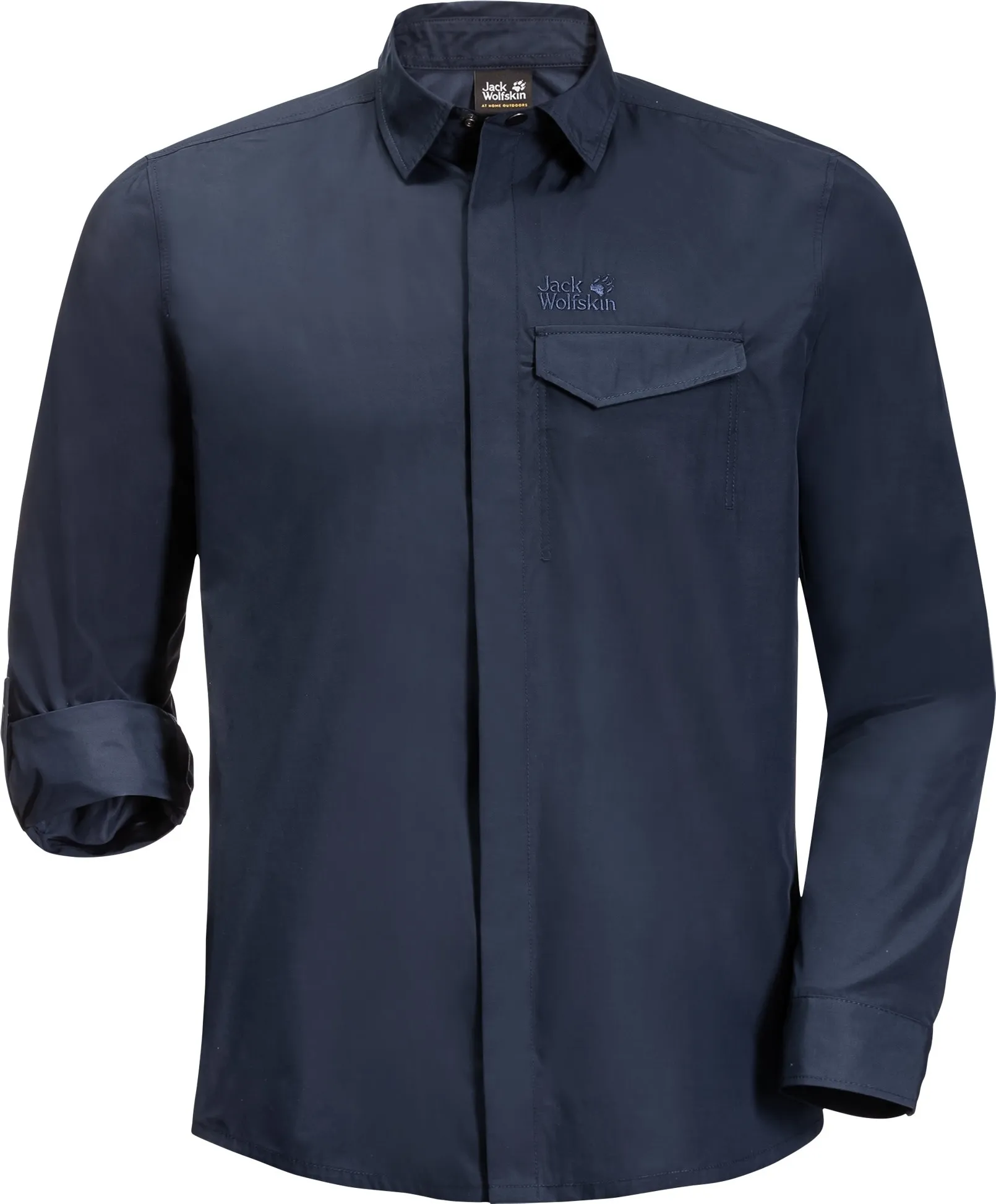 Jack Wolfskin Men&#x27;s Lakeside Roll-Up Shirt Night Blue | Buy Jack Wolfskin Men&#x27;s Lakeside Roll-Up Shirt Night Blue here | Outnorth