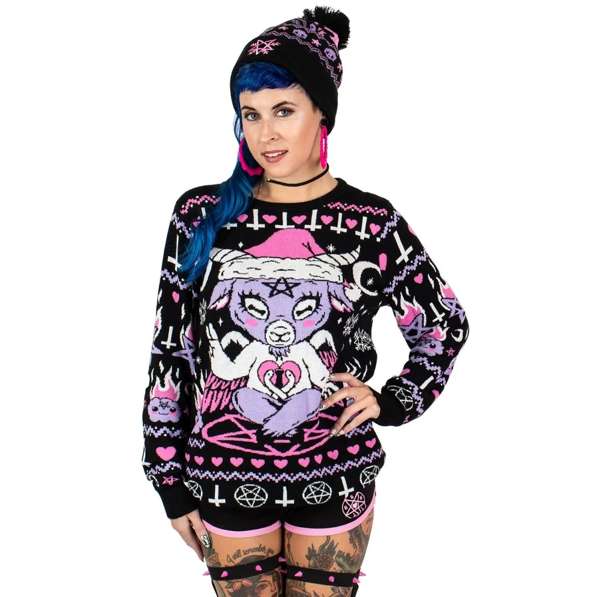 Kawaii Baphomet Knit Christmas Sweater