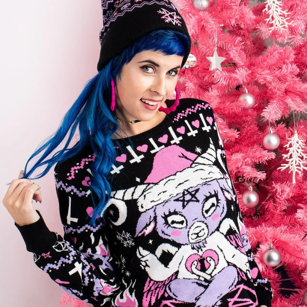 Kawaii Baphomet Knit Christmas Sweater