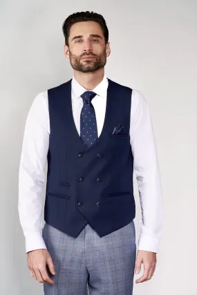 KELLY - Blue Double Breasted Waistcoat