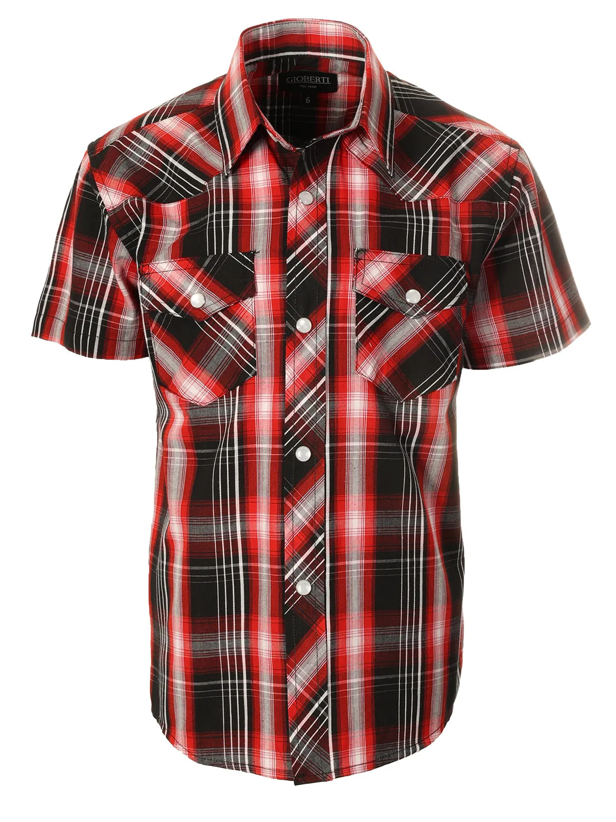 Kid's (4-7) Western Plaid Pearl Snap Shirt