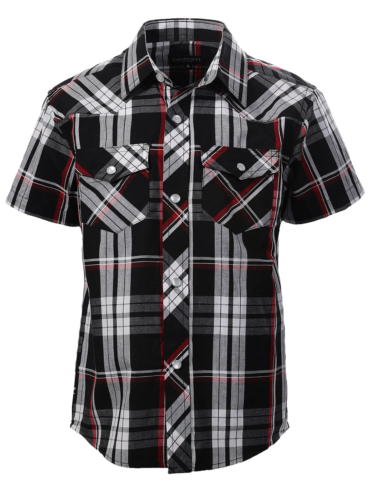 Kid's (4-7) Western Plaid Pearl Snap Shirt