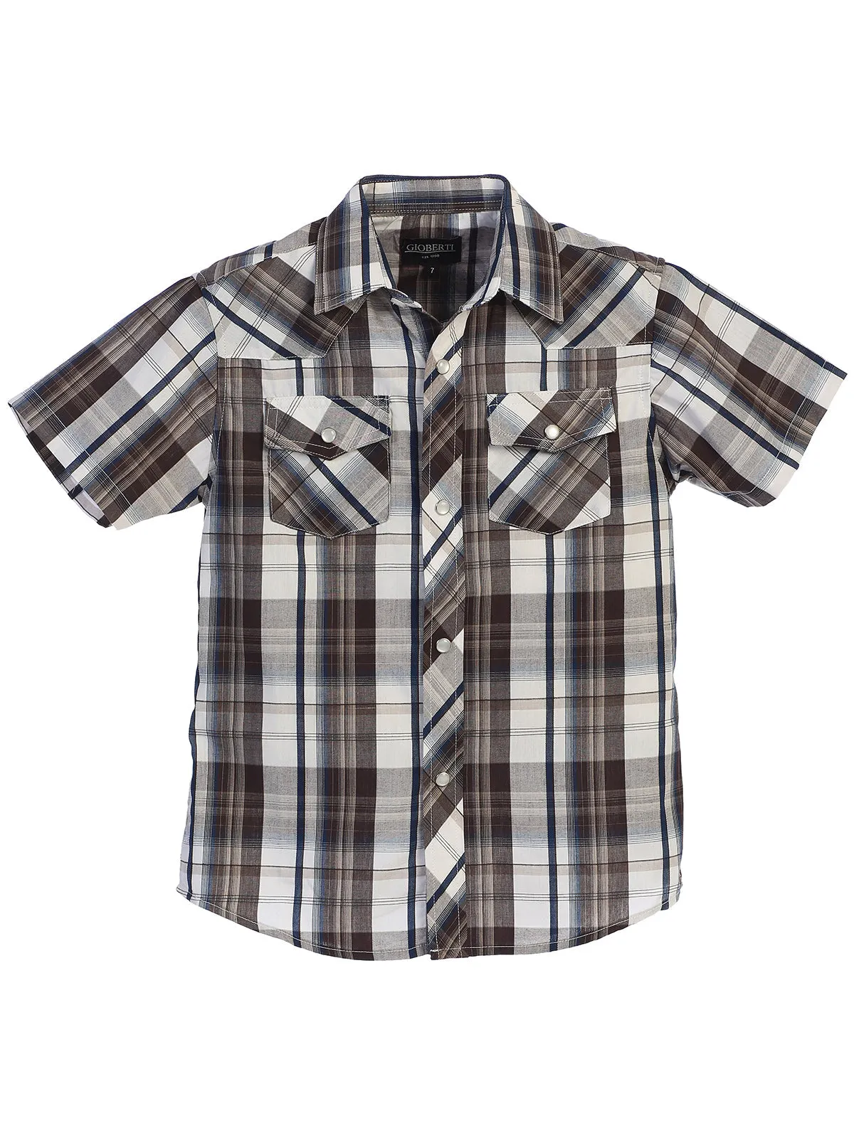 Kid's (4-7) Western Plaid Pearl Snap Shirt