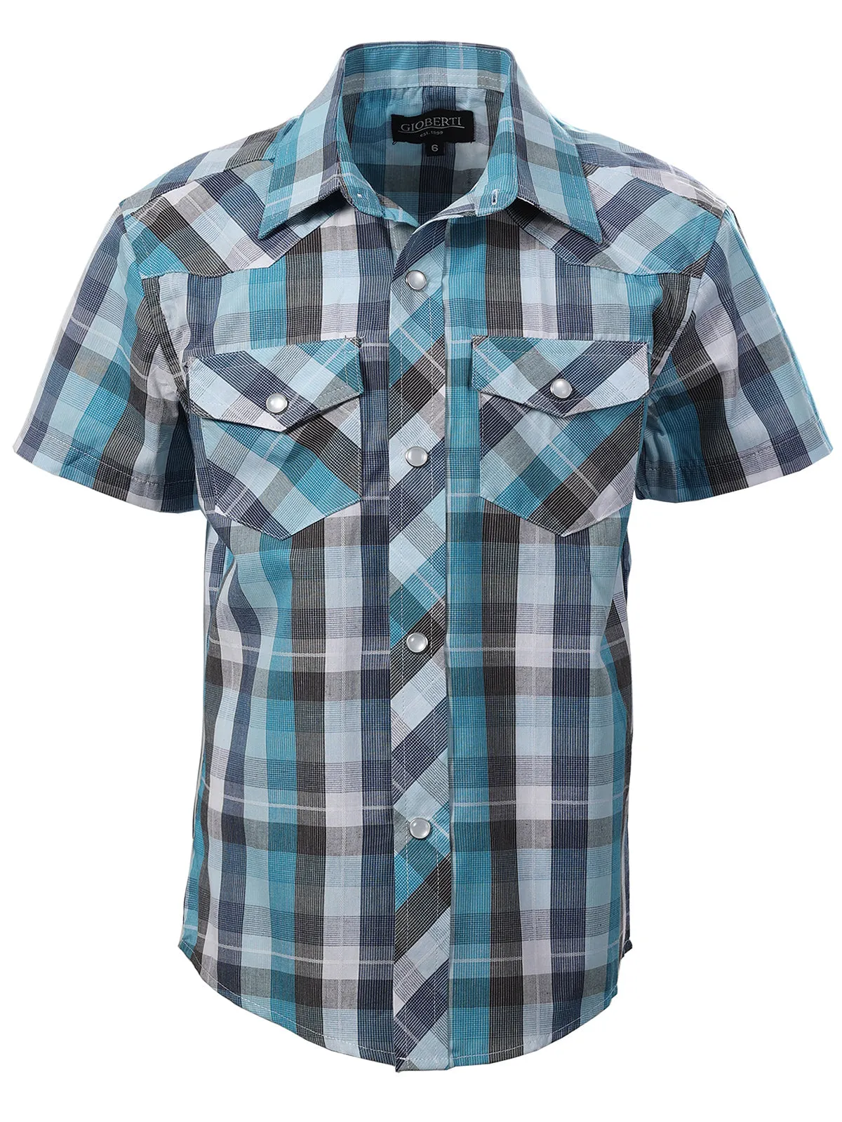 Kid's (4-7) Western Plaid Pearl Snap Shirt