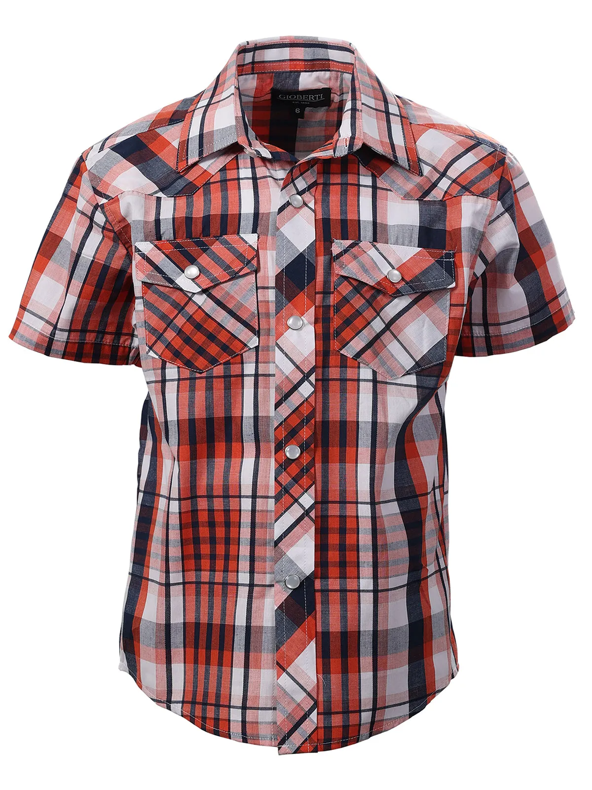 Kid's (4-7) Western Plaid Pearl Snap Shirt